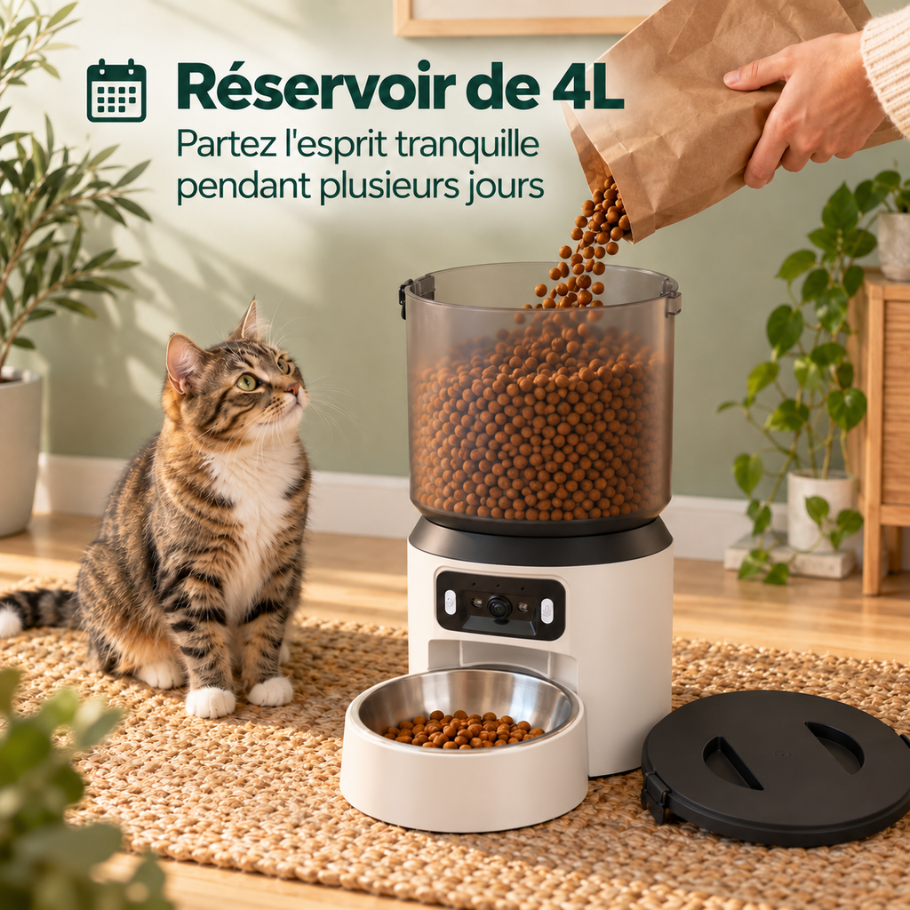 Mewzy One blanc : réservoir de 4L pour croquettes